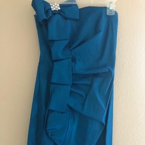 Turquoise blue mini dress